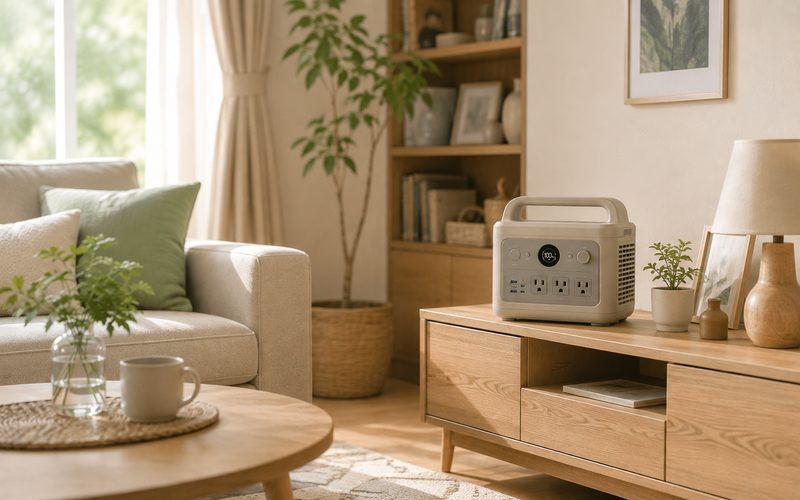 実家のリビングに置かれたJackeryのポータブル電源